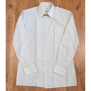 Vtg Ted Lapidus Light Grey Dress Shirt 15.5 / EU 39 Long Sleeve Button Up NEW